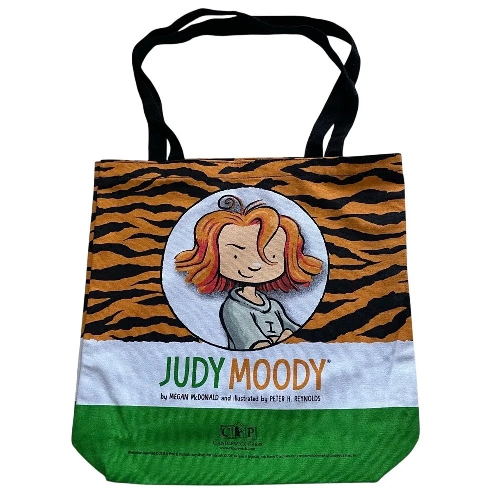 Judy Moody‎ Orange and Green Tiger Print Tote Bag